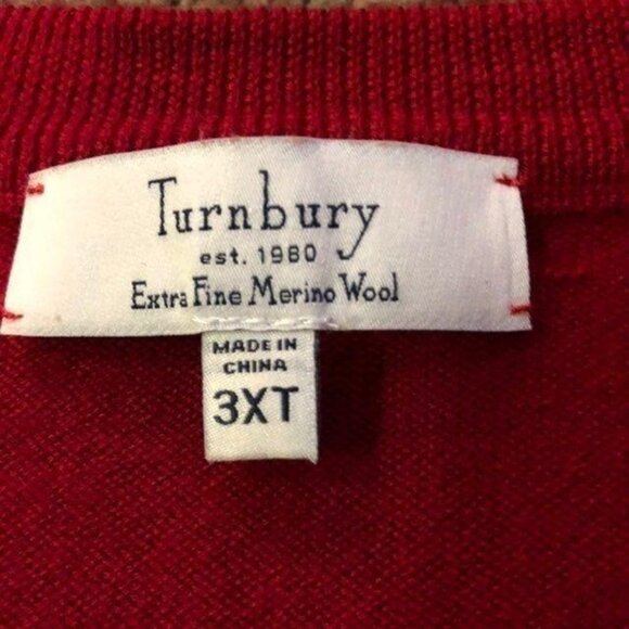 Turnbury Sweater Vest Mens 3XT Tall Merino Wool Deep Red Used - Picture 6 of 16